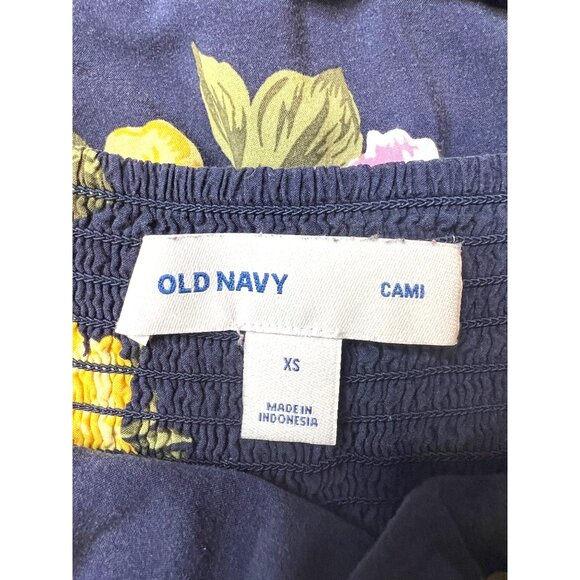 Old Navy XS Navy Floral Sundress With Smocked Back & Adjustable Straps - Picture 3 of 4